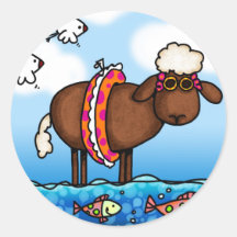 autocollants de moutons d'été