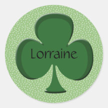 Autocollants de nom de shamrock de la Lorraine/joi