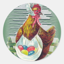 Autocollants de Pâques de poule et d'oeufs