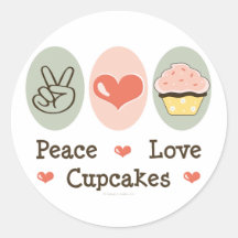 Autocollants de petits gâteaux d'amour de paix