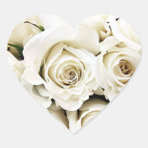 Autocollants de roses blancs