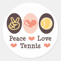 Autocollants de tennis d'amour de paix