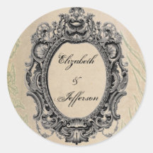 Autocollants décorés d'un monogramme de cadre vint