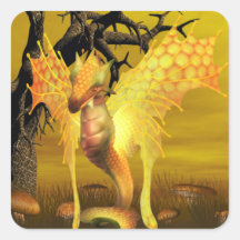 Autocollants d'or de dragon