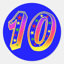 Autocollants du numéro 10 d'étoiles