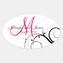 Autocollants élégants de mariage de monogramme de 