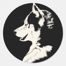 Autocollants enroués de Malamute de chien de traîn