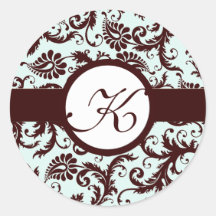Autocollants floraux vintages de mariage de damass