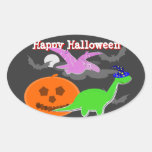 Autocollants heureux de Halloween de dinosaures mi