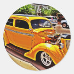 Autocollants jaunes de hot rod