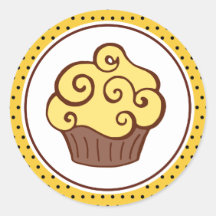 Autocollants jaunes de petit gâteau