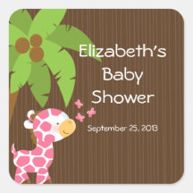 Autocollants mignons de baby shower de fille de gi