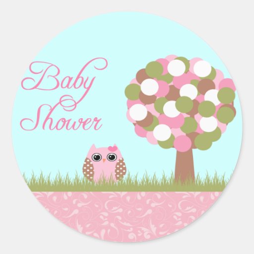 Autocollants mignons de hibou et d'arbre de rose d