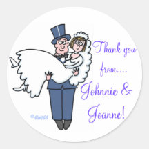 Autocollants mignons de Merci de jeune mariée et d