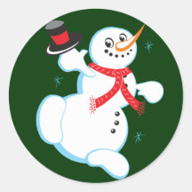 Autocollants mignons de Noël de bonhomme de neige