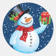 Autocollants mignons de Noël de bonhomme de neige