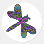 Autocollants multicolores de libellule de batik