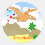 Autocollants nommés de Pteranodon de dinosaure
