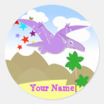 Autocollants nommés de Pteranodon de dinosaure pou