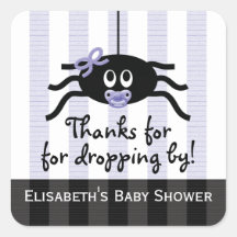 Autocollants pourpres de Merci de baby shower d'ar