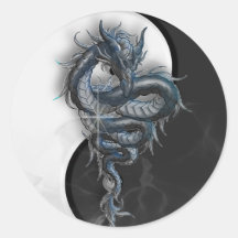 Autocollants ronds de dragon chinois de Yin Yang g