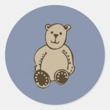 Autocollants ronds d'ours de nounours de Brown