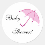 Autocollants roses de bébé de parapluie