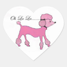 Autocollants roses de caniche