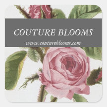 Autocollants roses de carré de fleuriste de cru ro