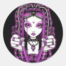 Autocollants roses de fée de Goth de Cyber de "Viv