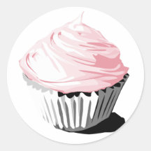 Autocollants roses de petit gâteau