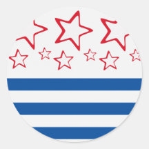Autocollants rouges, blancs et bleus
