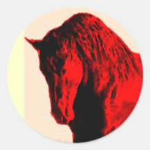 Autocollants rouges de cheval