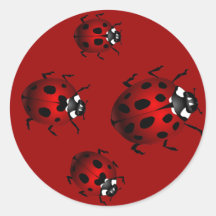 Autocollants rouges de coccinelles d'autocollants 