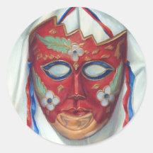 Autocollants rouges de masque