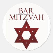 Autocollants rouges de Mitzvah de barre