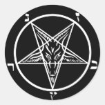 Autocollants sataniques de Baphomet en métal noir