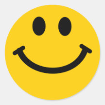 Autocollants souriants heureux jaunes de visage