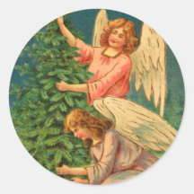 Autocollants victoriens d'ange de Noël