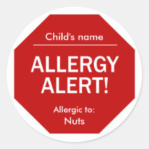 Autocollants vigilants d'allergie