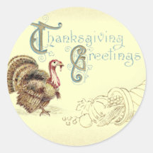 Autocollants vintages de la Turquie de thanksgivin