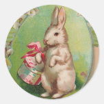 Autocollants vintages de lapin de Pâques