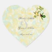 Autocollants vintages de mariage de colibri