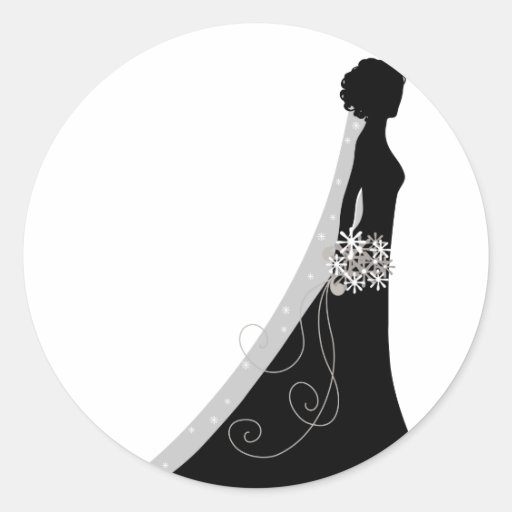 Autocollants voilés de mariage de Clipart de silho