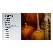 Automne - courge - citrouilles et maïs carte de visite