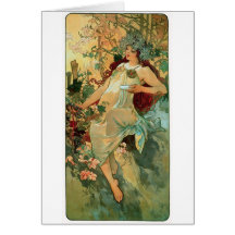 Automne de ~ de Nouveau d'art par Alphonse Mucha Carte De Vœux