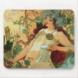 Automne par le ~ Mousepad d'Alphonse Mucha Tapis De Souris