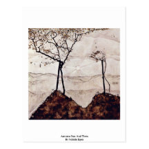Automne Sun et arbres par Schiele Egon Carte Postale