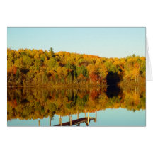 Automne sur le lac - carte de voeux vierge