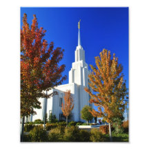 Automnes de jumeau, temple de l'Idaho LDS Art Photographique